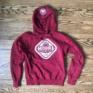 Muskoka Bear Wear Red Hoodie Xs 